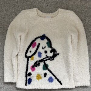 Hanna Andersson marshmallow Sweater with Colorful Dog Design